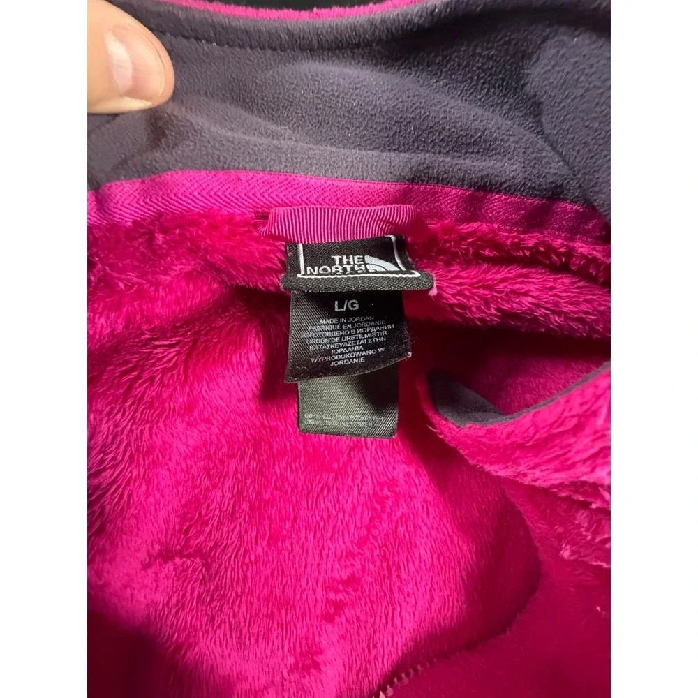 The North Face Osito Fleece Jacket Womens Large Pink Full Zip Soft Warm K7